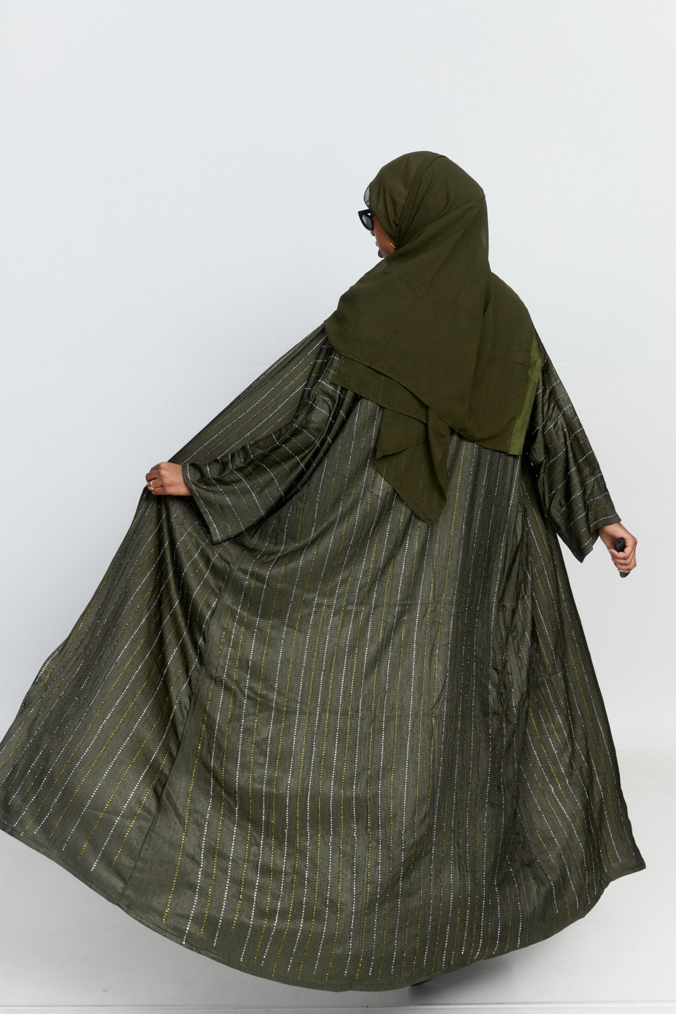 Forest Sparkle Abaya Set (Double sided jems)