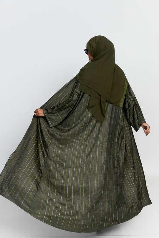 Forest Sparkle Abaya Set (Double sided jems)