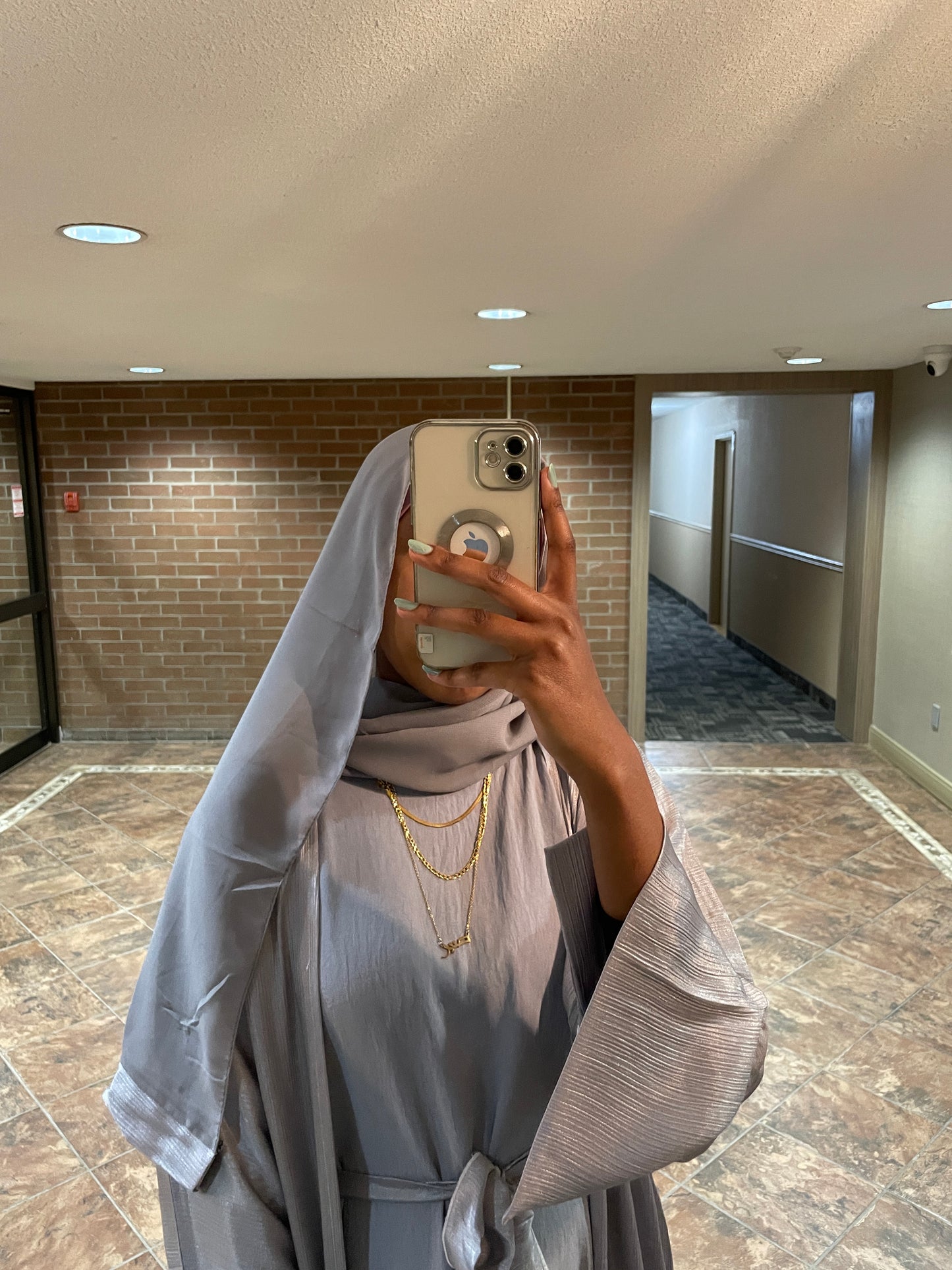 Tima Abaya Set - Light Grey