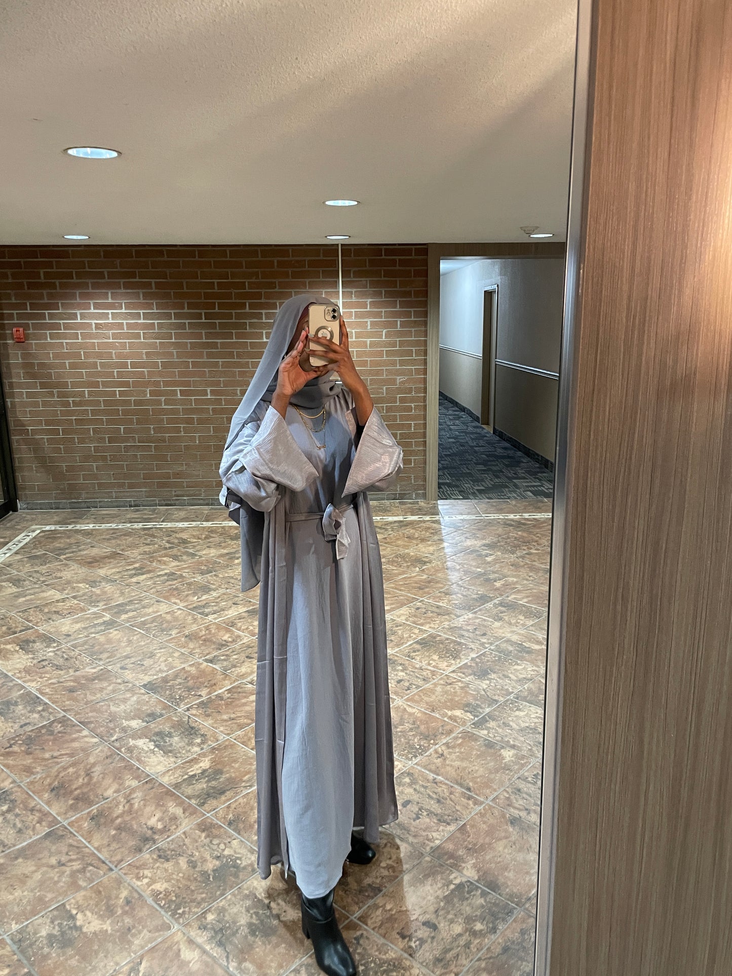 Tima Abaya Set - Light Grey