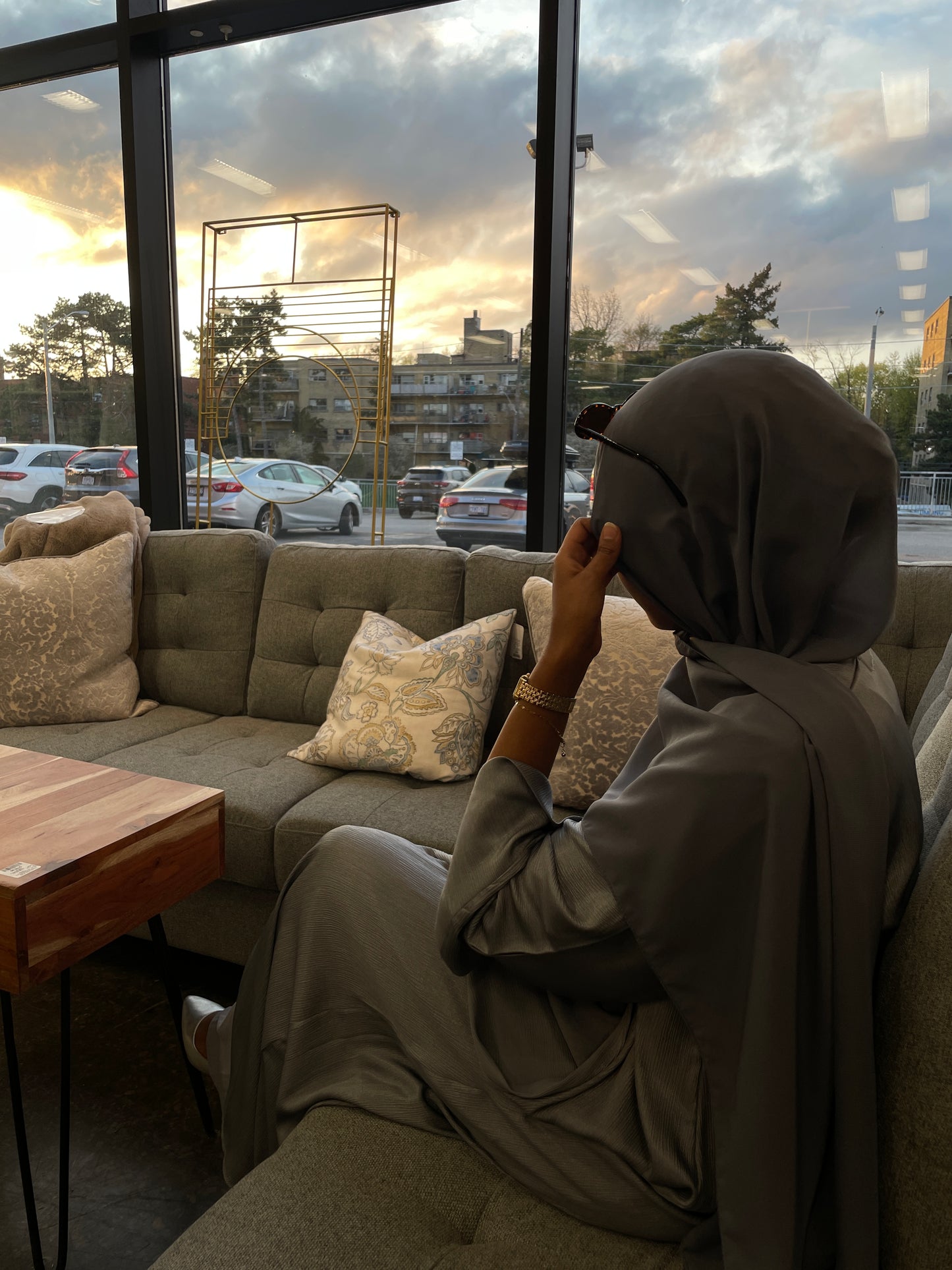 Tima Abaya Set - Grey (Slim fit)