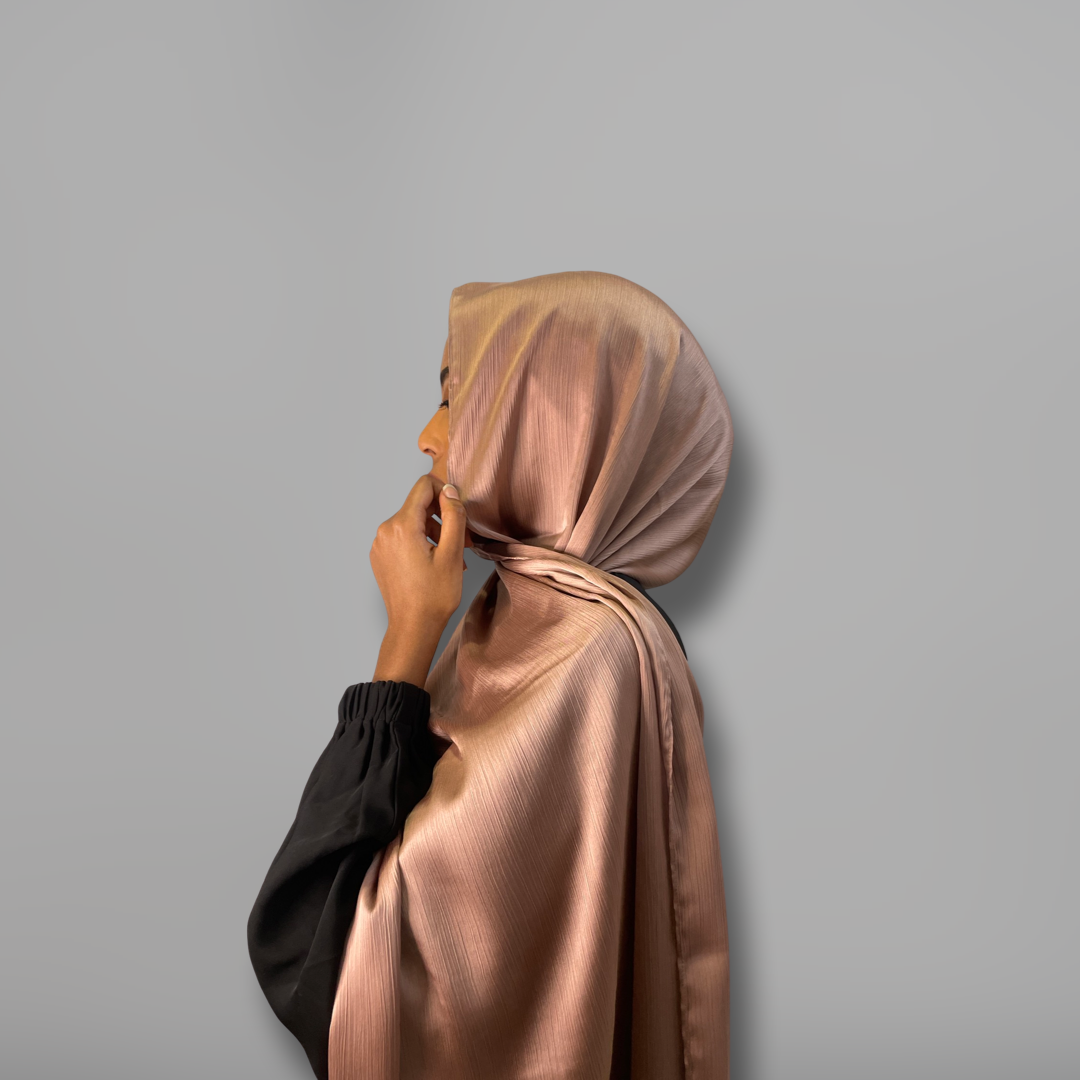 Textured Satin Hijabs with Matching undercaps
