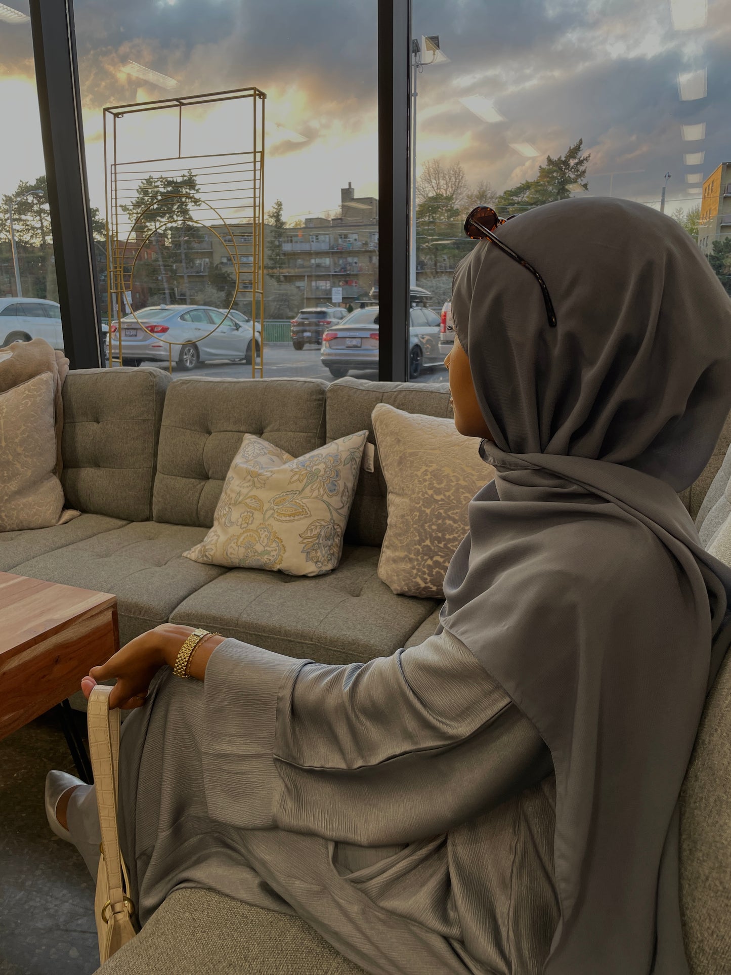 Tima Abaya Set - Grey (Slim fit)